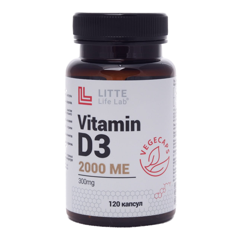 Литте Витамин Д3 2000МЕ на оливковом масле, капсулы 300 мг, 120 капсул