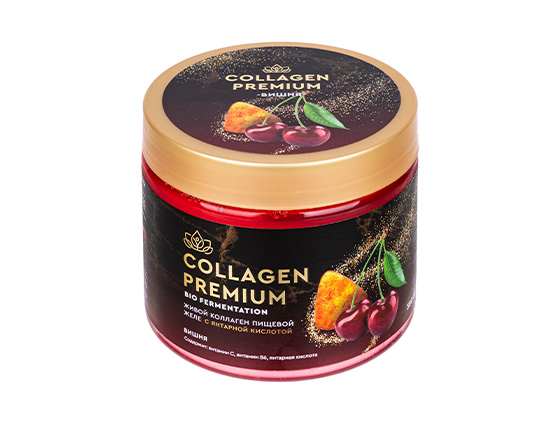 COLLAGEN PREMIUM Коллаген пищевой с Янтарной кислотой Вишня 380 мл