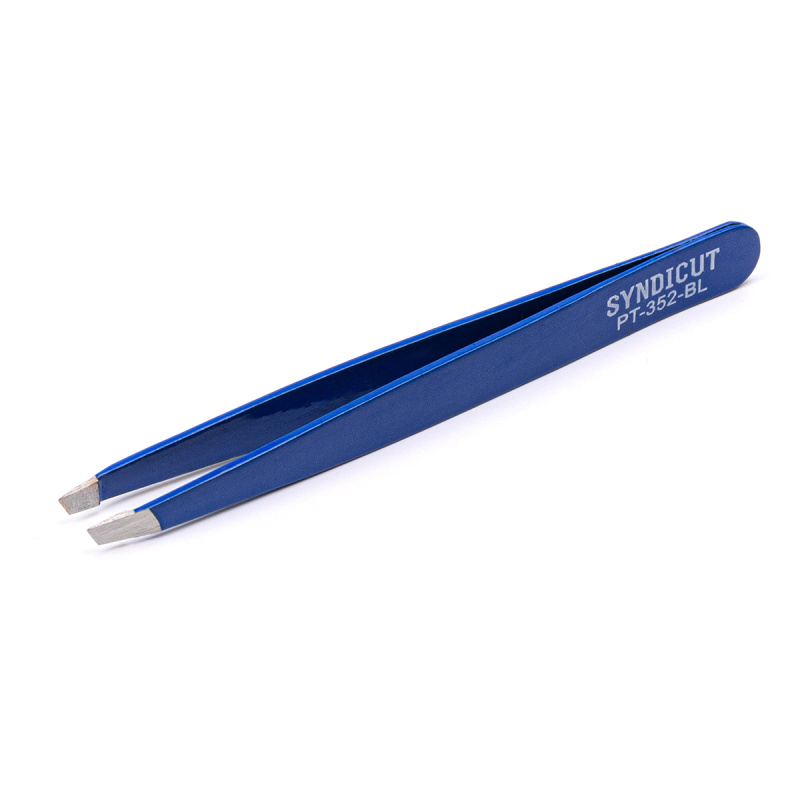 Пинцет PT-352-BL скошенный синий