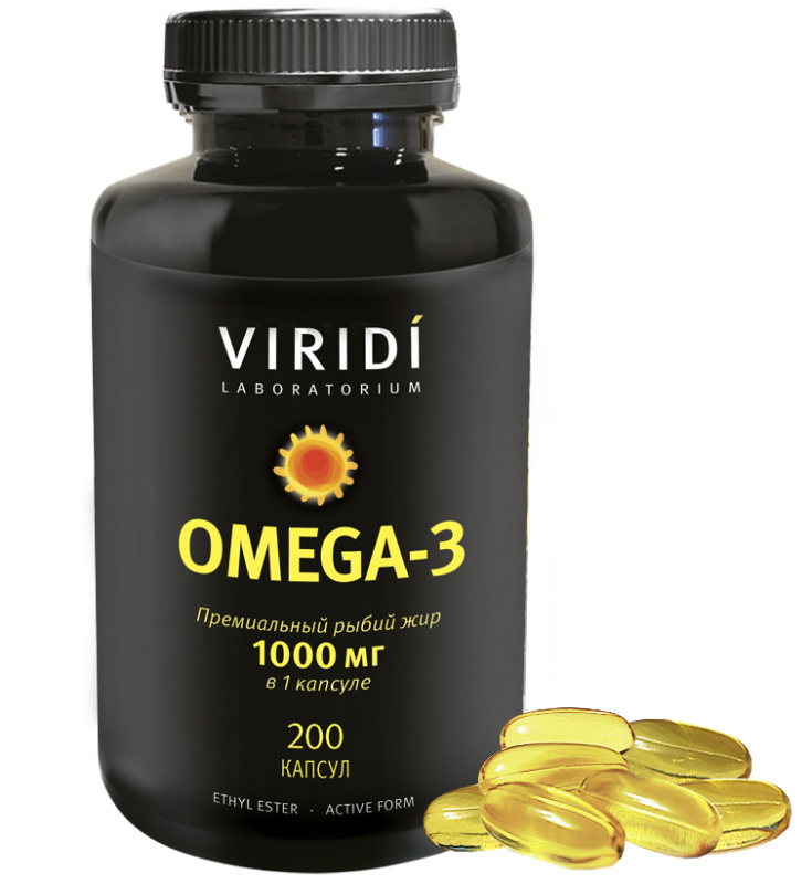 БАД VIRIDI Омега-3 60% 200 капсул