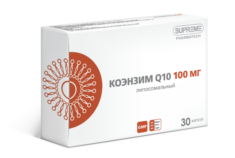 БАД SUPREME PHARMATECH ЛИПОСОМАЛЬНЫЙ КОЭНЗИМ 100 мг 30 капсул (УБИХИНОЛ)