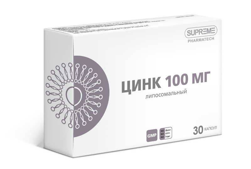 БАД SUPREME PHARMATECH ЛИПОСОМАЛЬНЫЙ ЦИНК 100 мг 30 капсул