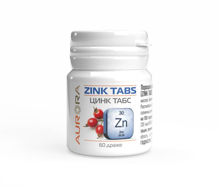 Пищевая добавка Цинк табс шиповник (Zink Tabs) 60 драже
