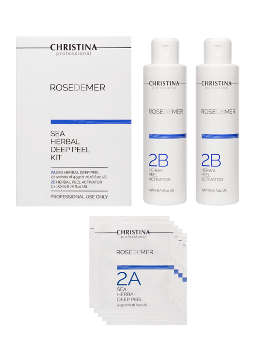 Rose de Mer Набор для пилинга (порошок 20 саше 2a + 2 активатора 2b) kit