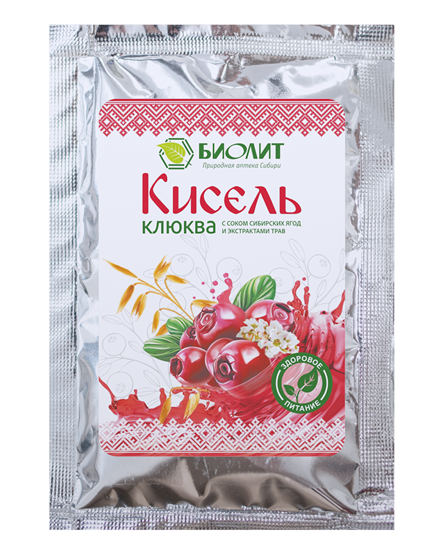 Клюква кисель 20гр (саше для дегустации) (ШТУЧНО)