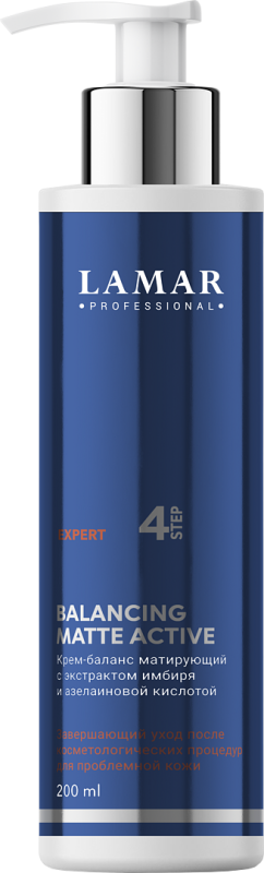 Крем-баланс матирующий с экстрактом имбиря и азелаиновой кислотой BALANCING MATTE ACTIVE, 200 мл