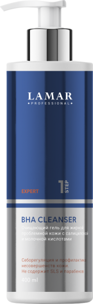 Очищающий гель для жирной проблемной кожи c салициловой и молочной кислотами BHA CLEANSER, 400 мл