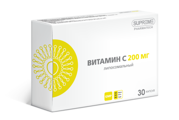 БАД SUPREME PHARMATECH ЛИПОСОМАЛЬНЫЙ ВИТАМИН С 200 мг 30 капсул
