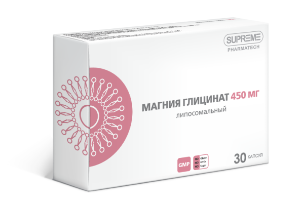 БАД SUPREME PHARMATECH ЛИПОСОМАЛЬНЫЙ МАГНИЯ ГЛИЦИНАТ 30 капсул
