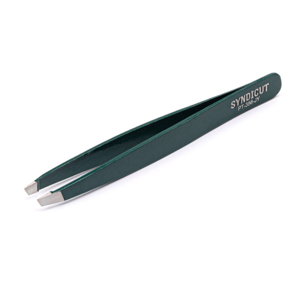 Пинцет PT-356-GR скошенный зеленый