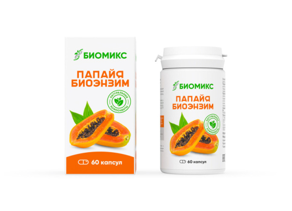 БАД БИОМИКС Папайя Биоэнзим 550 мг №60