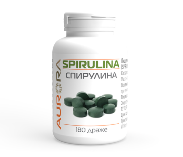 Пищевая добавка Спирулина Табс (Spirulina Tabs) 180 драже