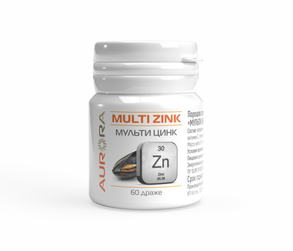 Пищевая добавка Мульти Цинк Мидии (Multi Zink Mussels) 60 драже