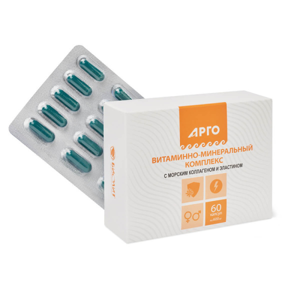 Витаминно-минеральный комплекс с морским коллагеном и эластаном БАД 60 капс QR