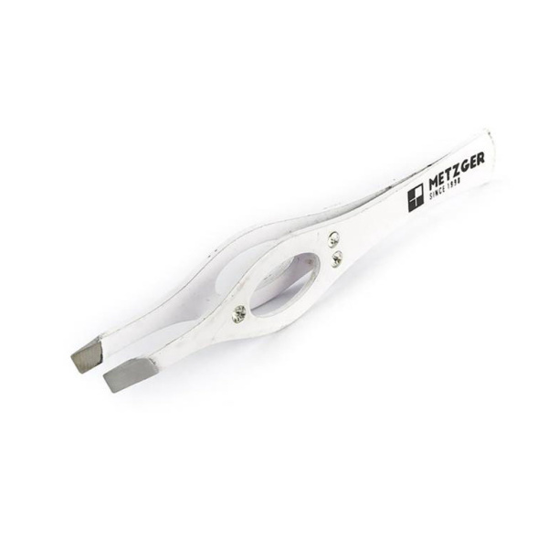 Пинцет PT-213 (2) - WT прямой (белыи со стразами)