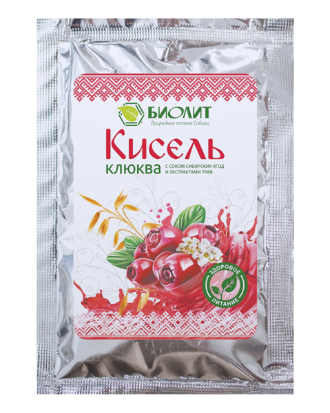 Клюква кисель 20гр (саше для дегустации) (ШТУЧНО)